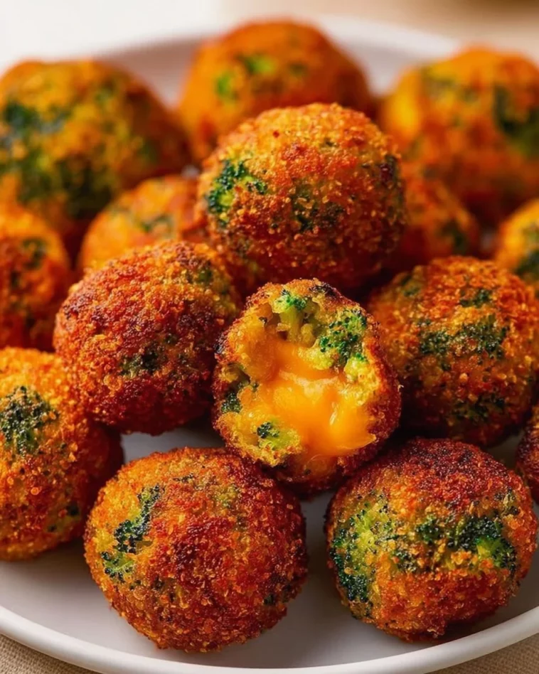 Air fryer broccoli cheese bites, crispy and cheesy vegetable snack