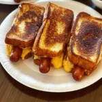 Air fryer grilled cheese hot dogs served on a plate
