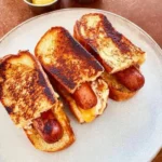 Air fryer grilled cheese hot dogs freshly made and ready to eat.