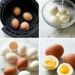 Perfectly cooked hard boiled eggs made in an air fryer