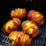 Delicious Air Fryer Hasselback Potatoes served on a plate