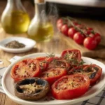 Air fryer roasted tomatoes and mushrooms served in a bowl