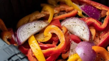 Colorful air fried vegetables served in a bowl, showcasing healthy vegetable recipes.
