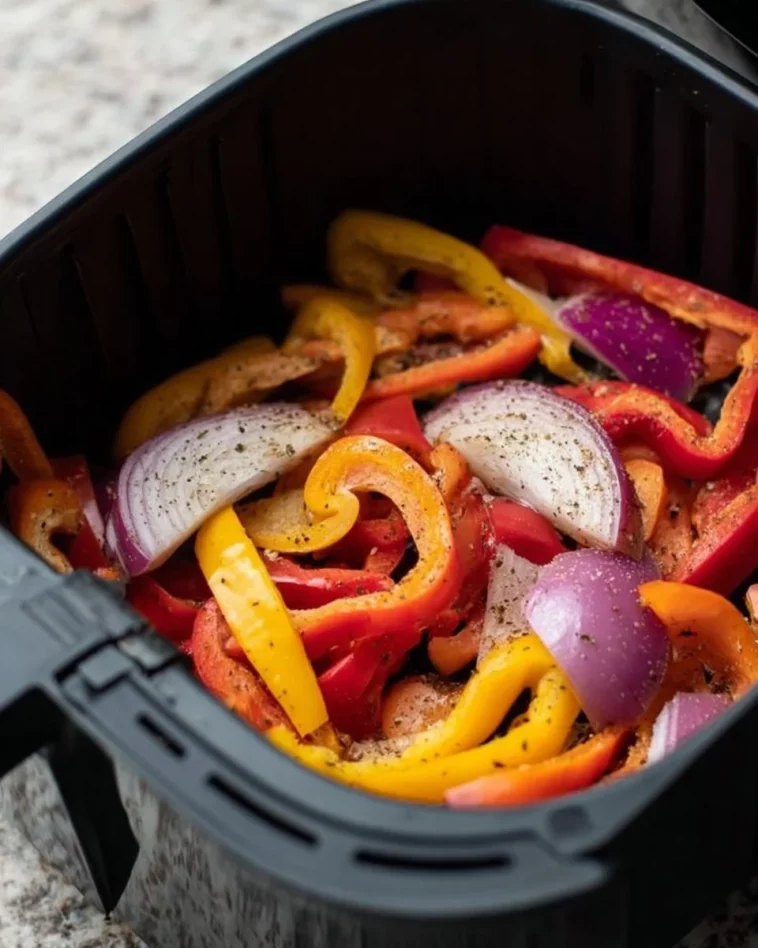 Colorful air fried vegetables served in a bowl, showcasing healthy vegetable recipes.