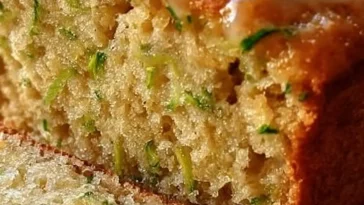 Almond Flour Lemon Zucchini Bread fresh out of the oven with lemon glaze