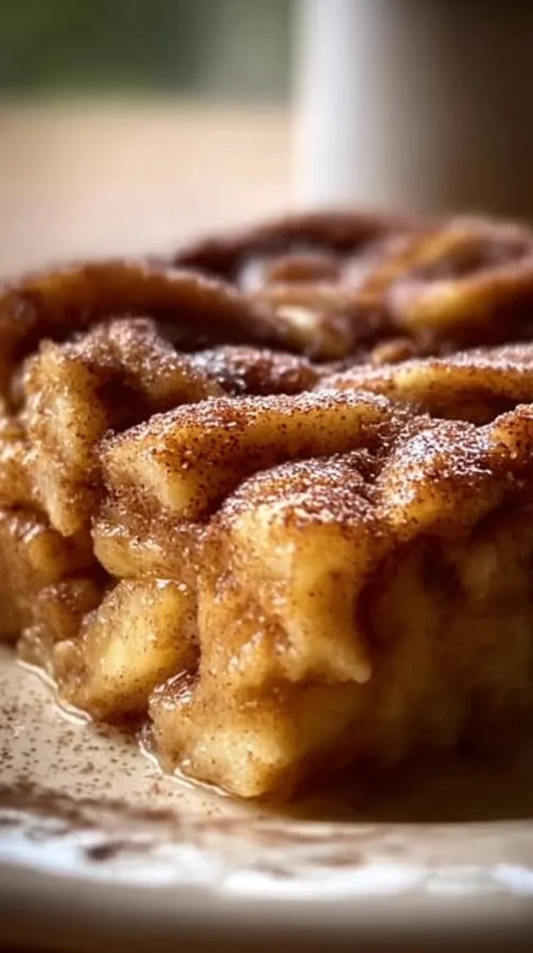 Delicious Apple Snickerdoodle Dump Cake with cinnamon and apple slices