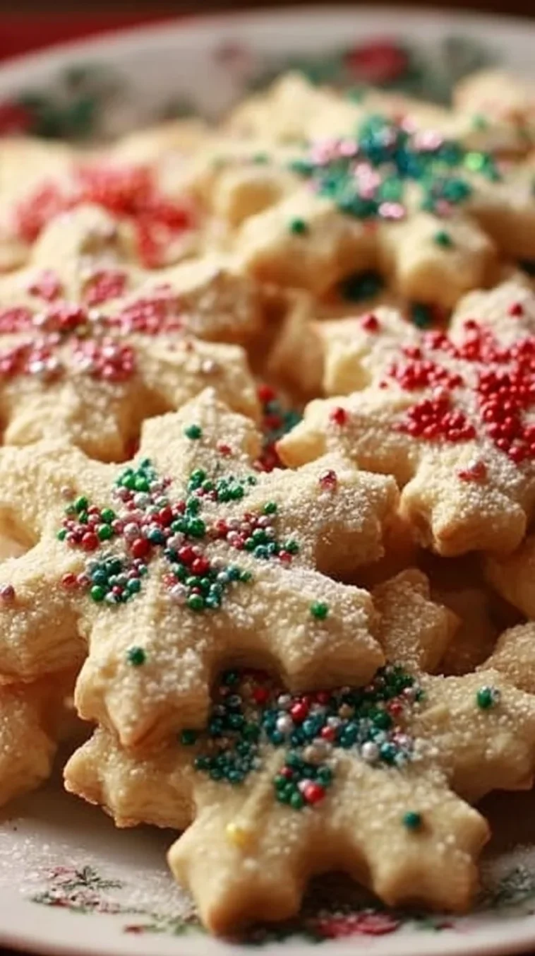 A plate of homemade soft Christmas cookies decorated with festive icing.