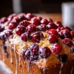 Deliciously baked Christmas Cranberry Loaf with cranberries and spices