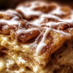 Delicious Cinnamon Roll Apple Lasagna layered with cinnamon rolls and apples