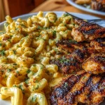 Garlic Butter Chicken Twisted Pasta in Cajun Parmesan cheese sauce
