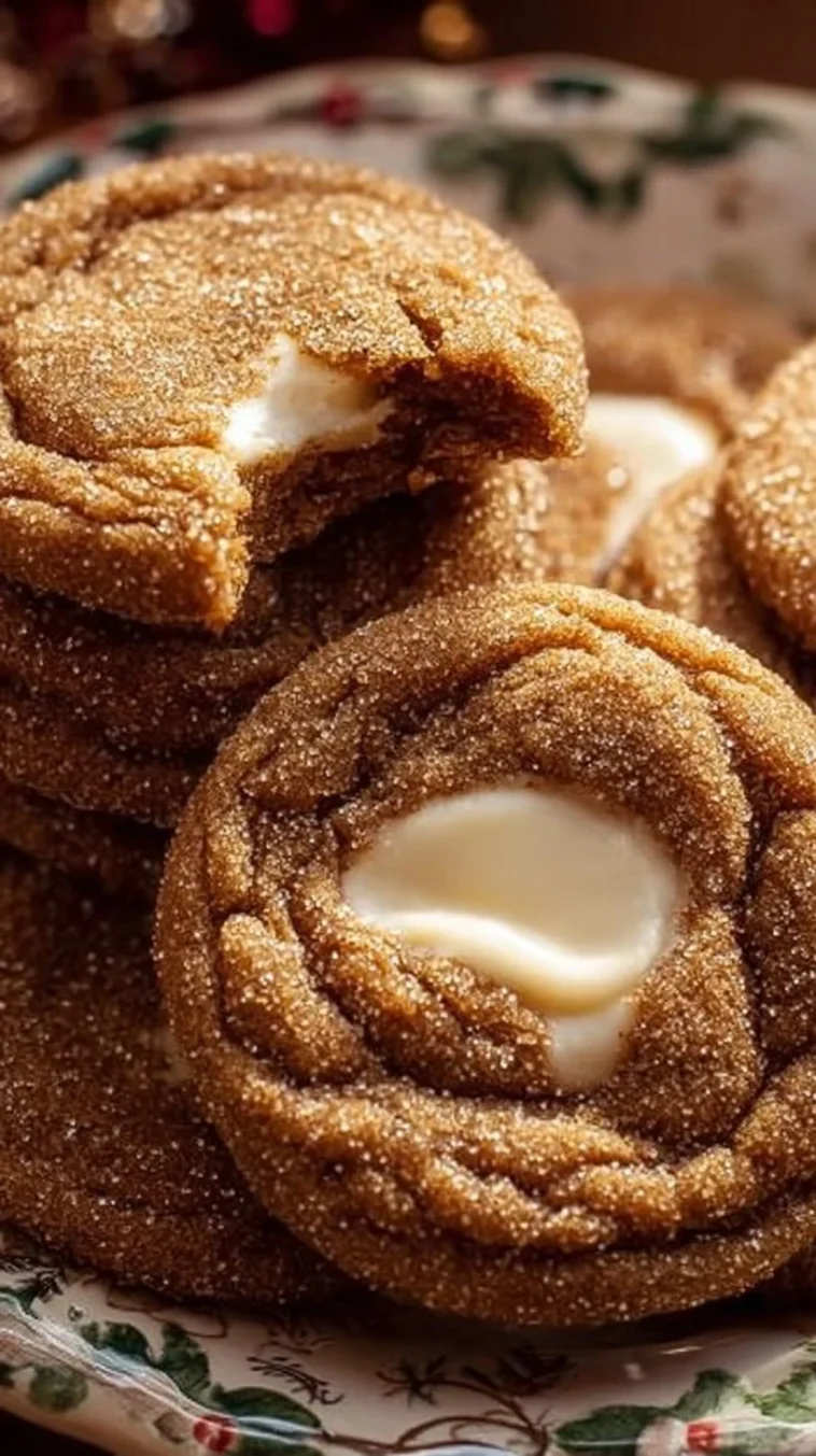 Gingerbread Cheesecake Cookies beautifully decorated for the holiday season
