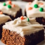 Delicious gingerbread cookie bars topped with icing and festive decorations