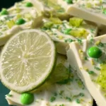Delicious Margarita Bark Candy topped with lime and tequila flavor.
