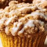Delicious Pumpkin Cream Cheese Muffins on a plate ready to eat