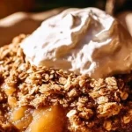 Delicious Pumpkin Crisp dessert with crunchy topping and pumpkin filling