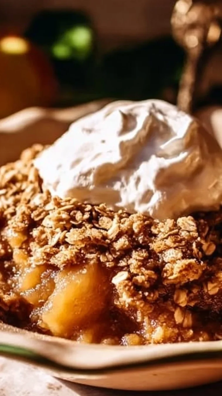 Delicious Pumpkin Crisp dessert with crunchy topping and pumpkin filling