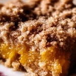 Delicious homemade pumpkin crisp dessert with a crunchy topping