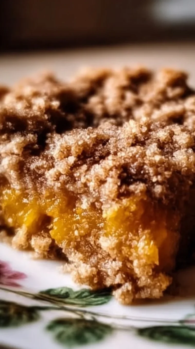 Delicious homemade pumpkin crisp dessert with a crunchy topping