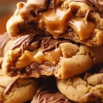 Delicious Reese's Peanut Butter Cookies topped with chocolate