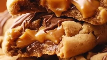 Delicious Reese's Peanut Butter Cookies topped with chocolate