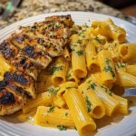 Velveeta Chicken Rigatoni with four-cheese sauce served in a bowl