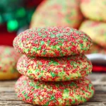 Decorated Christmas sugar cookies in festive shapes and colors