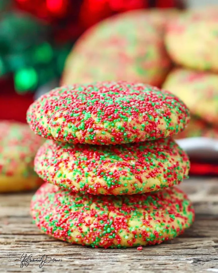 Decorated Christmas sugar cookies in festive shapes and colors