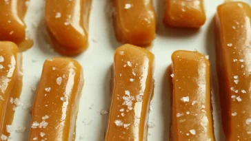 Delicious homemade salted caramels in a decorative box