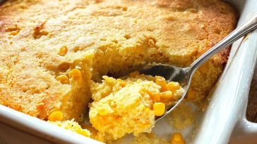 Delicious Jiffy Corn Casserole made with corn and Jiffy mix, perfect for gatherings