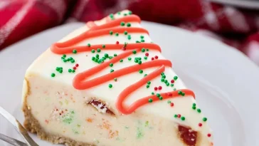 Little Debbie Christmas Tree Cheesecake on a festive table setting