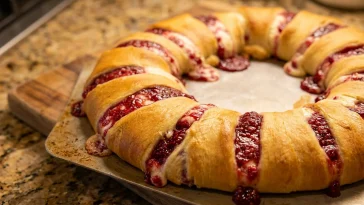 Delicious Raspberry Cream Cheese Pastry with a flaky crust