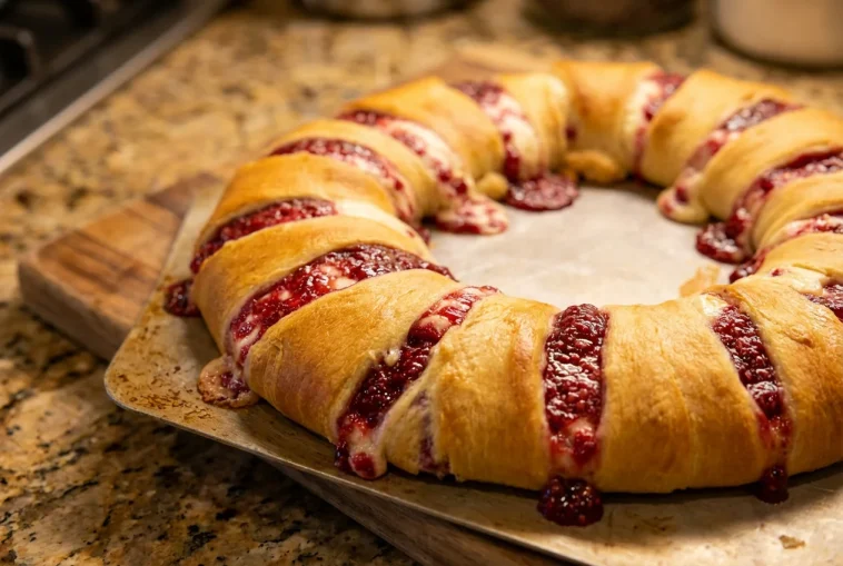 Delicious Raspberry Cream Cheese Pastry with a flaky crust
