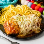 Delicious Slow Cooker Chicken Parmesan dish ready to serve