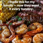 Sizzling Cajun shrimp and steak with bold, zesty flavors on a rustic platter.