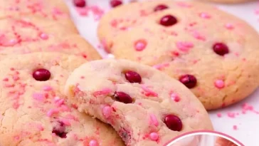 Festive Valentine's Day Cookies with heart decorations on a charming plate