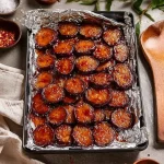 Crispy candied bacon strips with a glossy, sweet glaze.