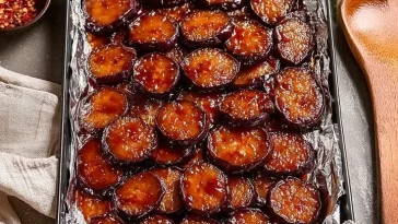 Crispy candied bacon strips with a glossy, sweet glaze.