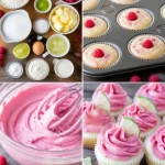 Fluffy raspberry lime cupcakes topped with vibrant frosting