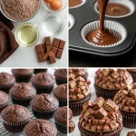 Delicious Kit Kat Cupcakes topped with chocolate and Kit Kat bars