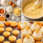 Delicious Orange Creamsicle Cupcakes topped with creamy orange frosting.